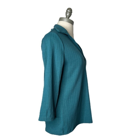 2/$30 W5 Concepts Shaded Spruce 3/4 Sleeve Pointelle Collared Polo Size Large - Picture 8 of 13